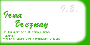 irma breznay business card